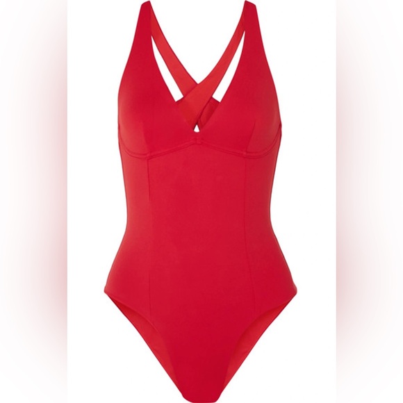NWT Skin The Devon Cutout Swimsuit In Red One Piece Sz S - Picture 9 of 10